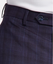 Michael Kors Mens Wool-Blend Plum Plaid Pants 32 x 32