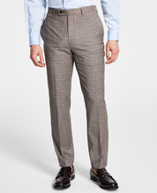 Calvin Klein Mens Slim Fit Plaid Wool Stretch Suit Jacket Brown 38S