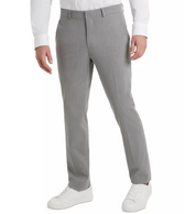Kenneth Cole Mens Slim fit Dress Pants 36 / 30 Light Grey Solid Stretch