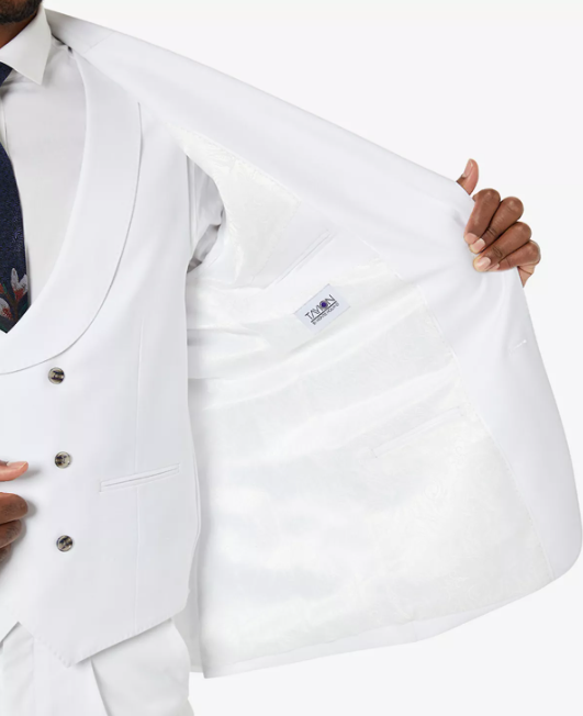 Tayion Collection Mens White Suit Jacket 40S