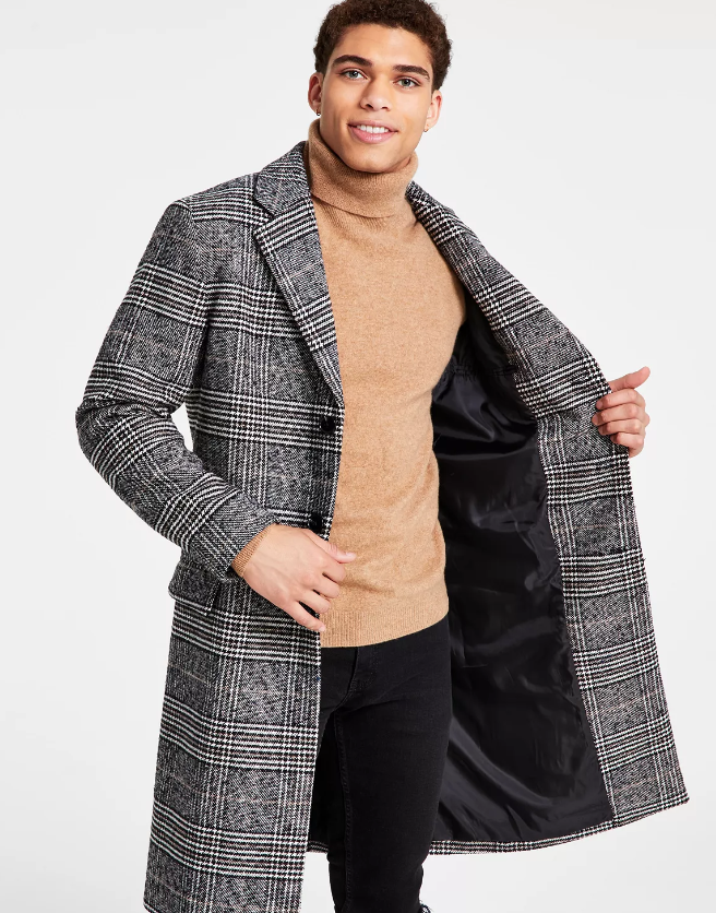 Inc International Concepts Mens Slim-Fit Sport Coat Mixed-Media Blazer XL Black