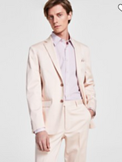 Calvin Klein Men's Pink Slim-Fit Suit Pants 36x30