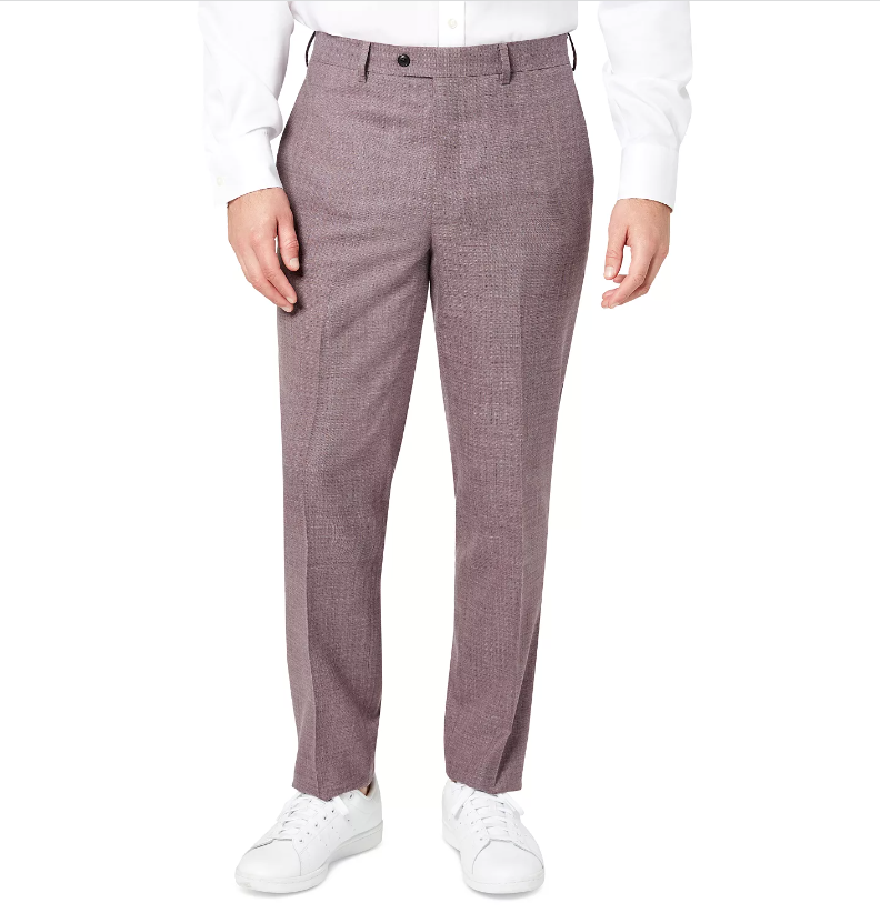 Tallia Mens Slim Fit Berry Wool Suit Pants 34 x 34