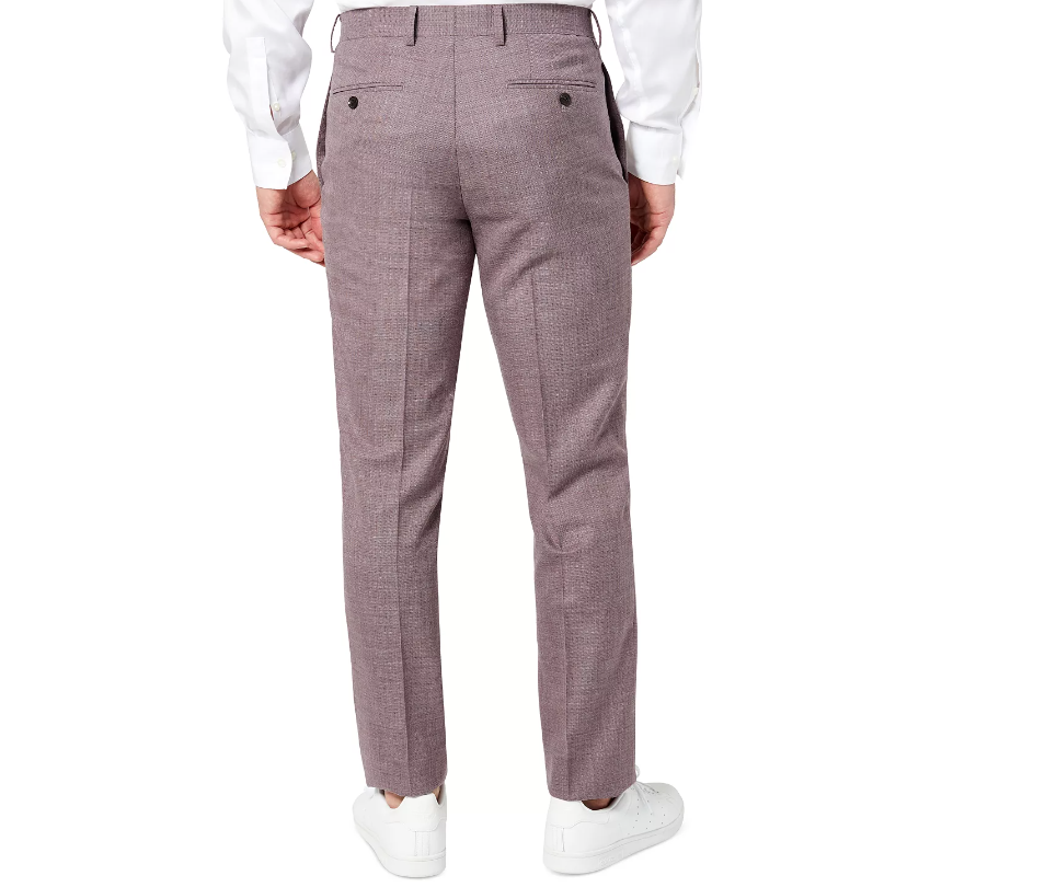 Tallia Mens Slim Fit Berry Stripe Wool Suit Pants 36 x 30