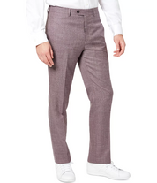 Tallia Men's Slim Fit Berry Stripe Wool Suit Dress Pants Berry Purple 34 x 34