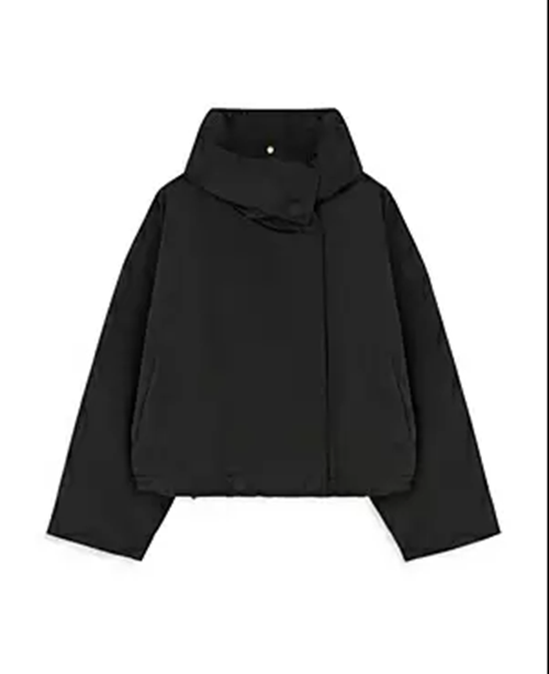 OOF WEAR Womens Wrap Collar Asymmetric Coat Black 38