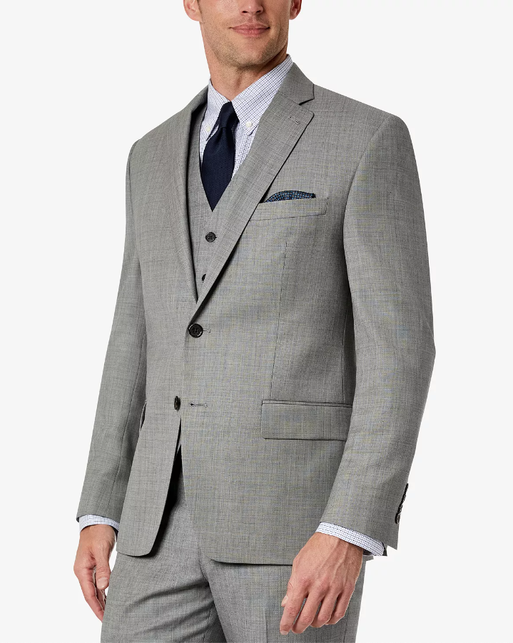 LAUREN RALPH LAUREN Men's Classic-Fit Wool Stretch Suit Jacket Light Grey 42R