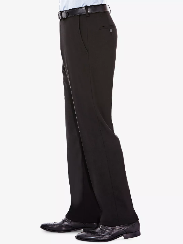 Haggar Mens Premium Stretch Suit Pant Classic Fit Black 44 x 30