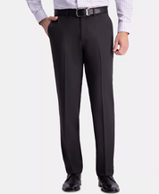 HAGGAR Men’s Premium Straight-Fit Stretch Wrinkle-Free Pants Charcoal 32 x 30