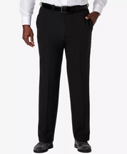 Haggar Men's Big & Tall Cool 18 Pro Solid Classic Fit Dress Pants Black 46 x 32