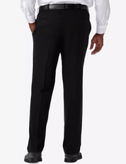 Haggar Men's Big & Tall Cool 18 Pro Solid Classic Fit Dress Pants Black 46 x 32