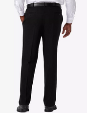 Haggar Mens Classic fit Dress Pants 50 / 32 Black Solid