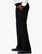 Haggar Mens Classic fit Dress Pants 44 / 32 Black Solid