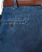 Haggar Mens Classic fit Dress Pants 44 / 29 Denim Blue Solid Stretch