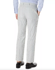 Lauren Ralph Lauren Mens Seersucker Pants 33 x 30 Blue Cream