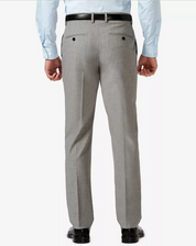 J.m. Haggar Mens Slim Fit Stretch Flat Front Dress Pants Light Grey 32 x 32