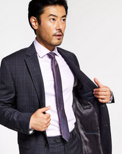 Lauren Ralph Lauren Men's Ultraflex Classic Fit Charcoal Plaid Suit Jacket 38R