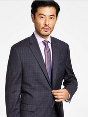 Lauren Ralph Lauren Men's Ultraflex Classic Fit Charcoal Plaid Suit Jacket 38R