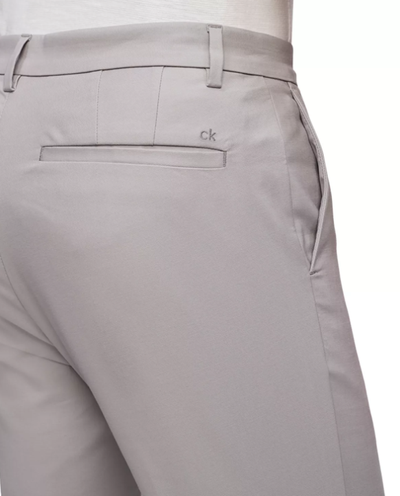 Calvin Klein Mens Slim Fit Performance Alloy Grey Chino Pants 32 x 30