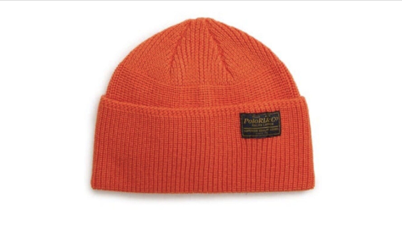 POLO RALPH LAUREN Unisex Beanie Hat Wool Orange One Size