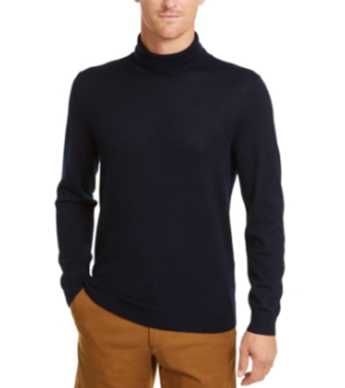 Club Room Men's Merino Turtleneck Navy Blue Medium