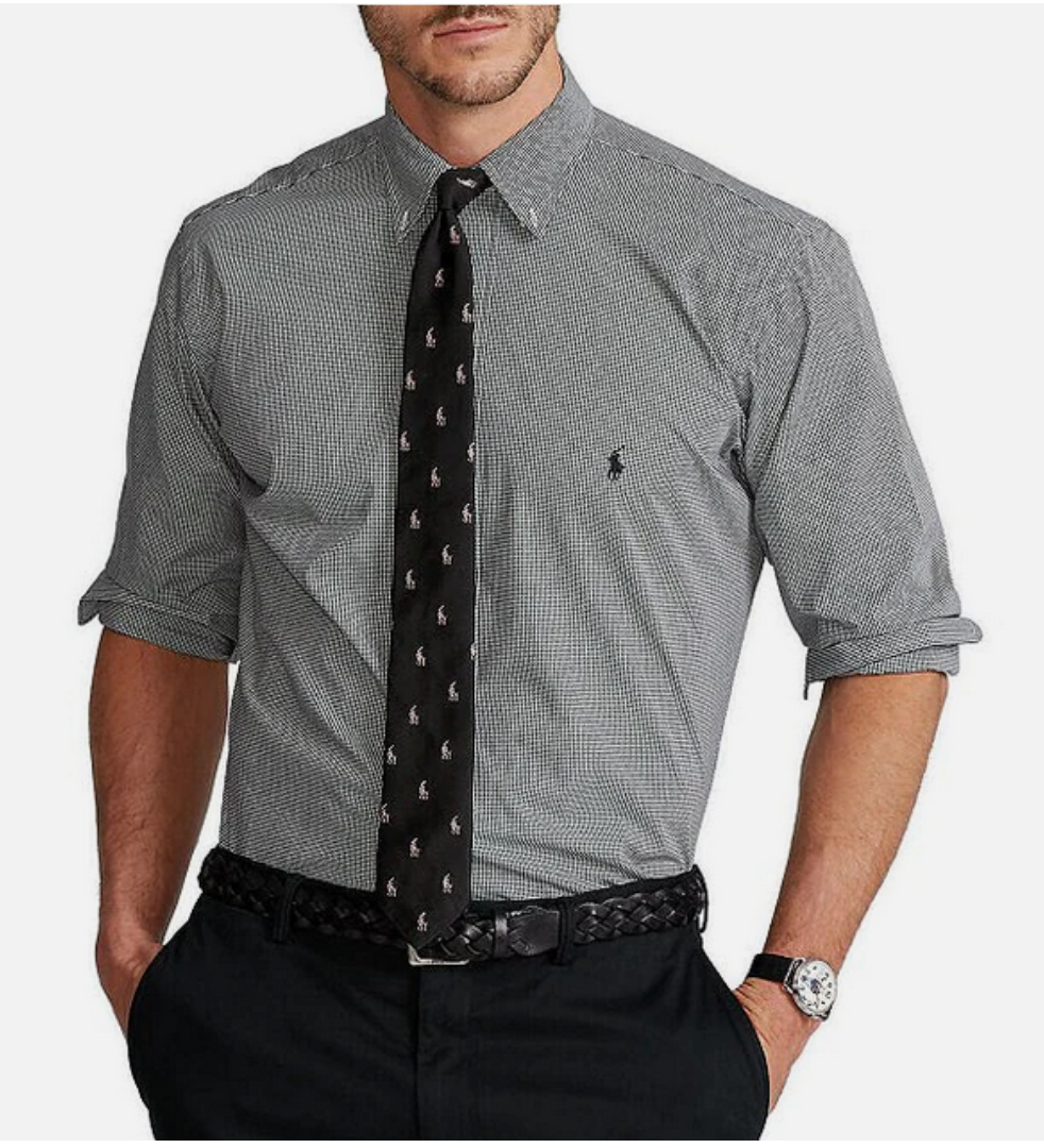 Polo Ralph Lauren Men's Poplin Classic Fit Check Shirt Black Small