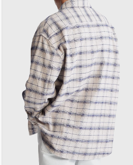 Calvin Klein Men's Plaid Flannel Shirt  Beacon Blue Navy Large