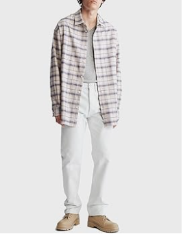 Calvin Klein Men's Plaid Flannel Shirt  Beacon Blue Navy Large