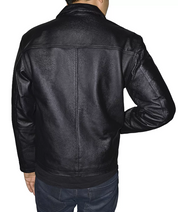 Victory Sportswear Retro Leather Men's Jacket - Black LARGE