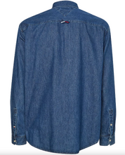 Tommy Hilfiger Tommy Jeans Mens Lasered Wide Denim Button Down Shirt Medium