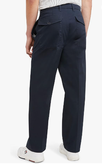 Tommy Hilfiger Men's New School Prep Pleated Chino Pants Desert Sky Blue 32 x 30