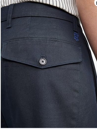 Tommy Hilfiger Men's New School Prep Pleated Chino Pants Desert Sky Blue 38 x 32