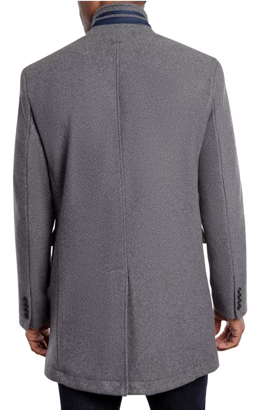 Michael Kors Men's Ghent Slim-Fit Topcoat Coat 36S Mid Grey Wool
