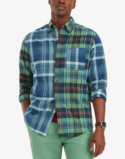 Tommy Hilfiger Men's Mavis Plaid Polo  Alfalfa Blue  Navy Xxl