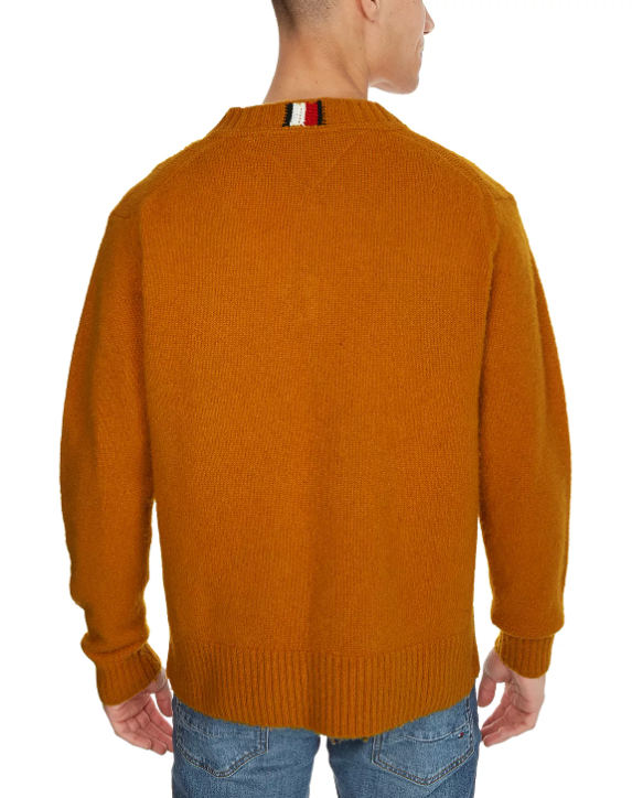 Tommy Hilfiger Mens Logo Vneck Sweater XL Gold