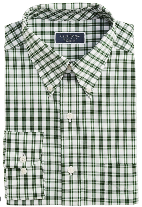 Club Room Men's Slim Fit 4-Way Stretch Boledo Palid Green White XL 17 34 35