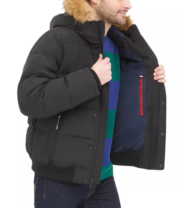 Tommy Hilfiger Mens Short Snorkel Coat Black 2XL