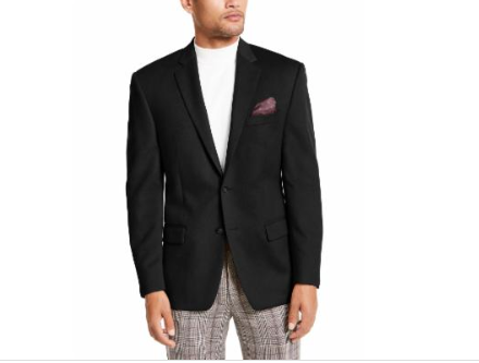 Lauren Ralph Lauren Mens Black Wool Blend Blazer Black 42S