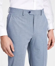 Bar III Mens Slim Fit Mini Check Suit Pants Blue 38 x 30