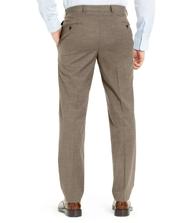 Lauren Ralph Lauren Mens Wool Blend Classic Fit UltraFlex Stretch Dress Pants Light Brown Pants 36 x 30
