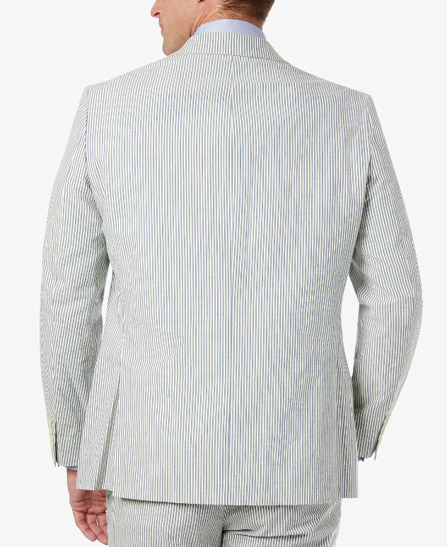 Lauren Ralph Lauren Mens UltraFlex Classic Fit Blue Seersucker Sport Coat 41R