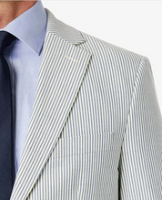 Lauren Ralph Lauren Mens UltraFlex Classic Fit Blue Seersucker Sport Coat 41R