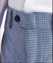 Bar III Mens Slim Fit Mini Check Suit Blue 38L