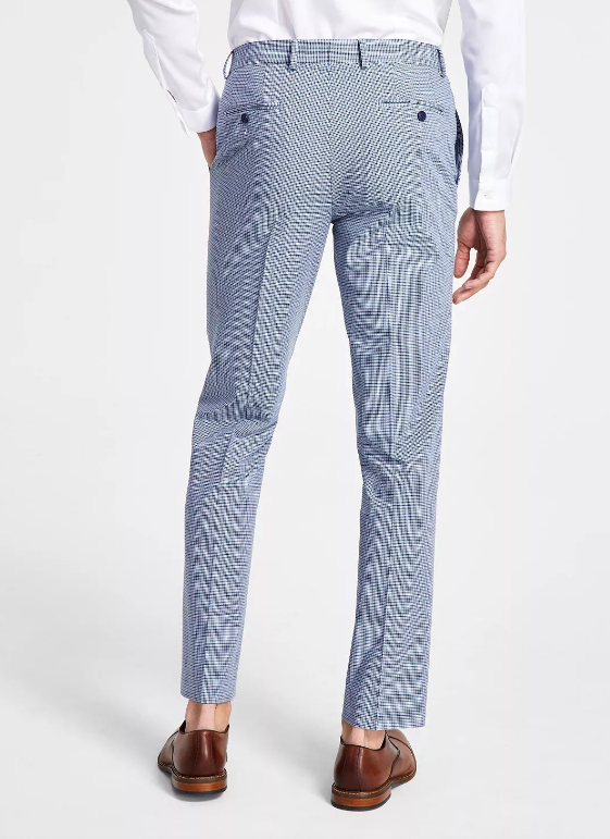Bar III Mens Slim Fit Mini Check Suit Pants, Navy/blue 32 x 32