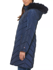 TOMMY HILFIGER Women's Puffer Coat Large Navy Blue