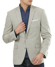Bar III Men's Slim-Fit Solid Blazer Cream 44L Sport Coat