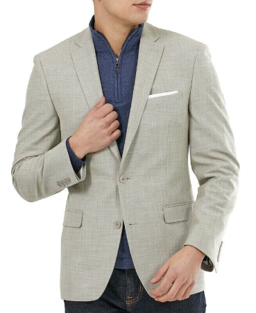 Bar III Men's Slim-Fit Solid Blazer Cream 44L Sport Coat