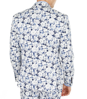 Bar III Men's Slim-Fit Floral Suit Separate Jacket White Blue 38R