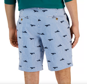 Club Room Mens Fishing Club Seersucker Stripe Shorts Blue 34