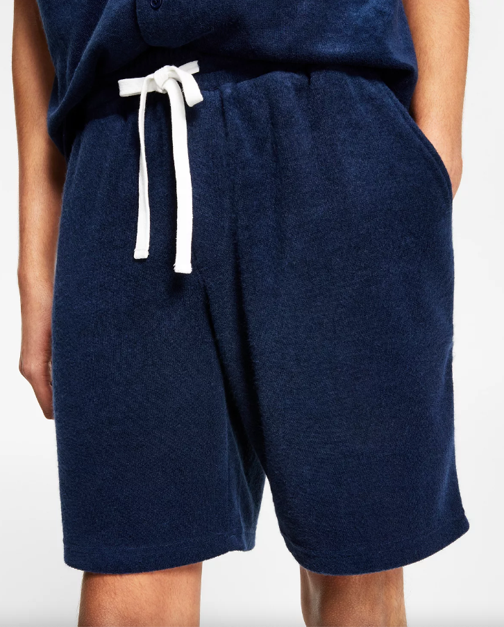 And Now This Mens Terry Shorts Blue Small
